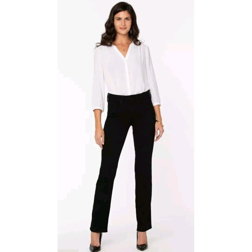 NYDJ Black Plus Sz 18 Marilyn Straight Pants LiftTuck Technology